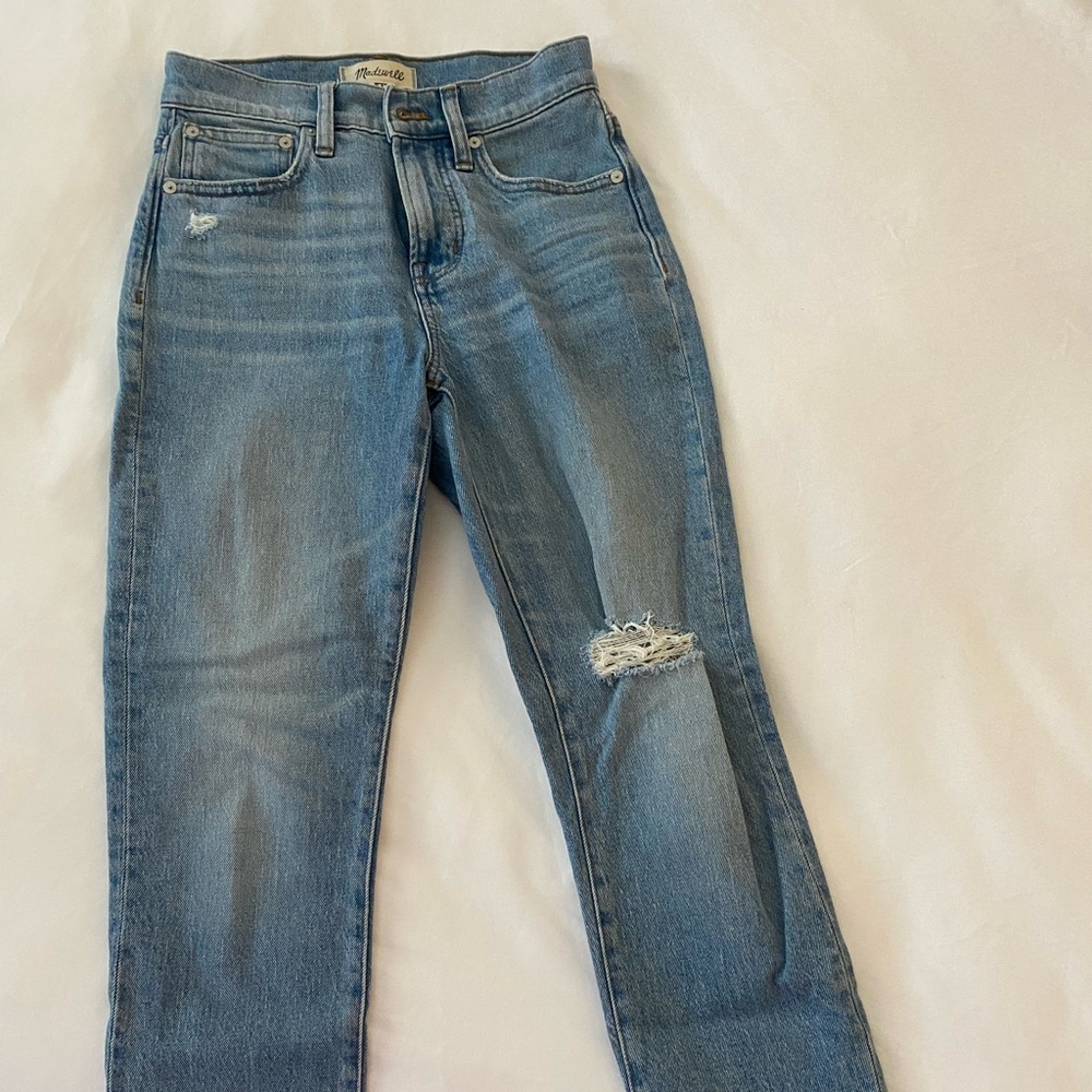Madewell Blue Jeans with Distressed Details